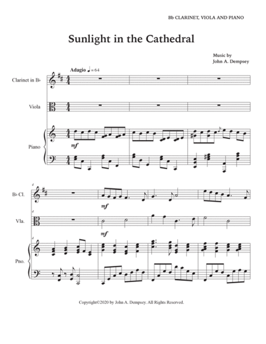 Sunlight in the Cathedral (Trio for Clarinet, Viola and Piano) image number null