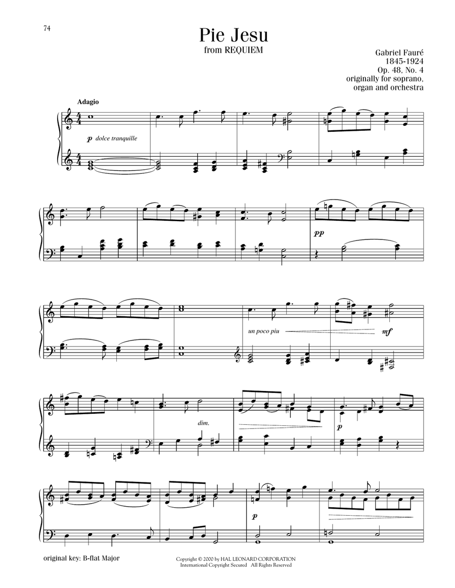 Pie Jesu Pie Jesu Piano Solo scores gallery preview page 1