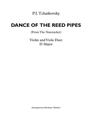 Book cover for Dance of The Reed Pipes (Mirlitons from The Nutcracker) Violin and Viola Duet