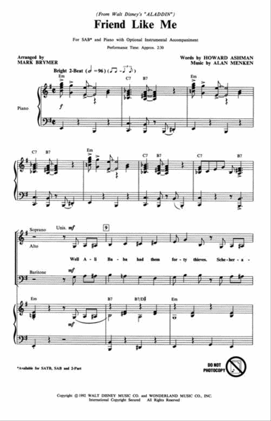 Friend Like Me Friend Like Me 3-Part scores gallery preview page 3