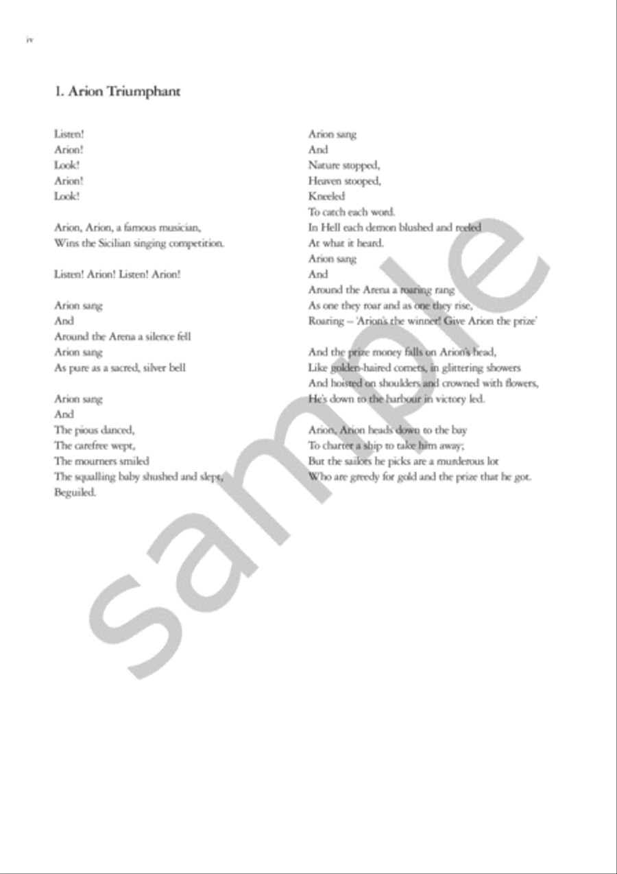 Arion and the Dolphin (Vocal Score) 4-Part scores gallery preview page 4
