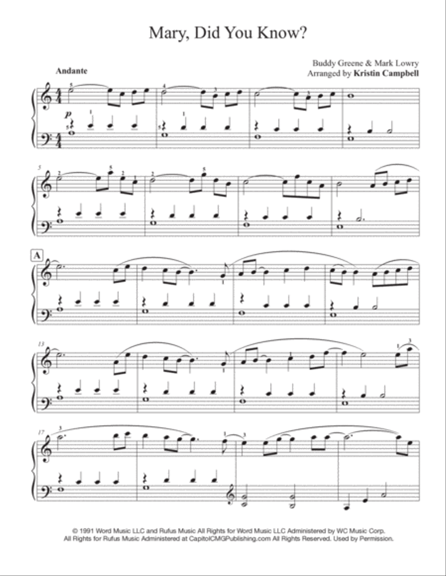 Mary, Did You Know? Piano Solo scores gallery preview page 2