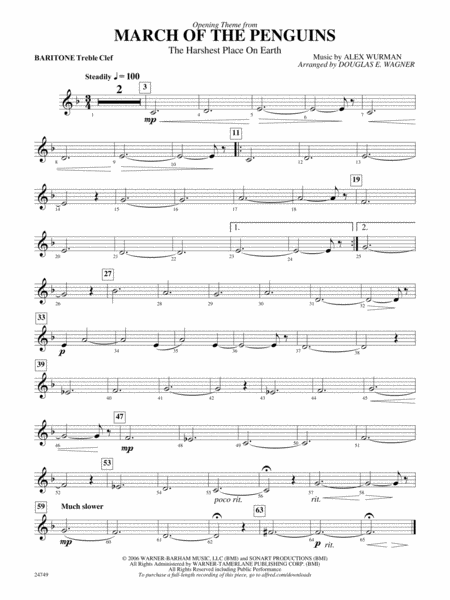 March of the Penguins, Opening Theme from (The Harshest Place on Earth): Baritone T.C.