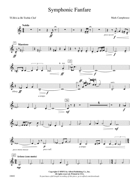 Symphonic Fanfare: (wp) B-flat Tuba T.C.
