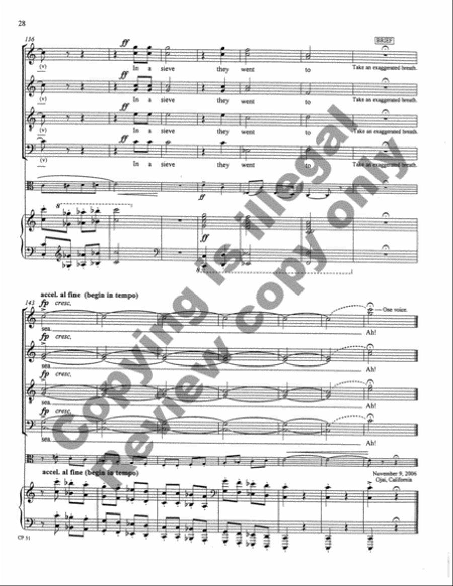 A Song, A Prayer, A Voyage 4-Part scores gallery preview page 57