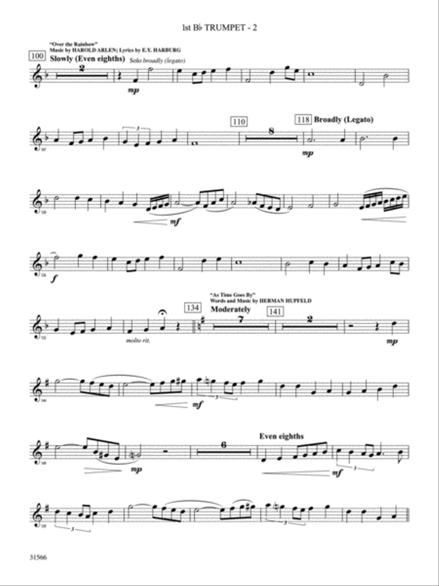Salute to the Cinema: 1st B-flat Trumpet Full Orchestra scores gallery preview page 2
