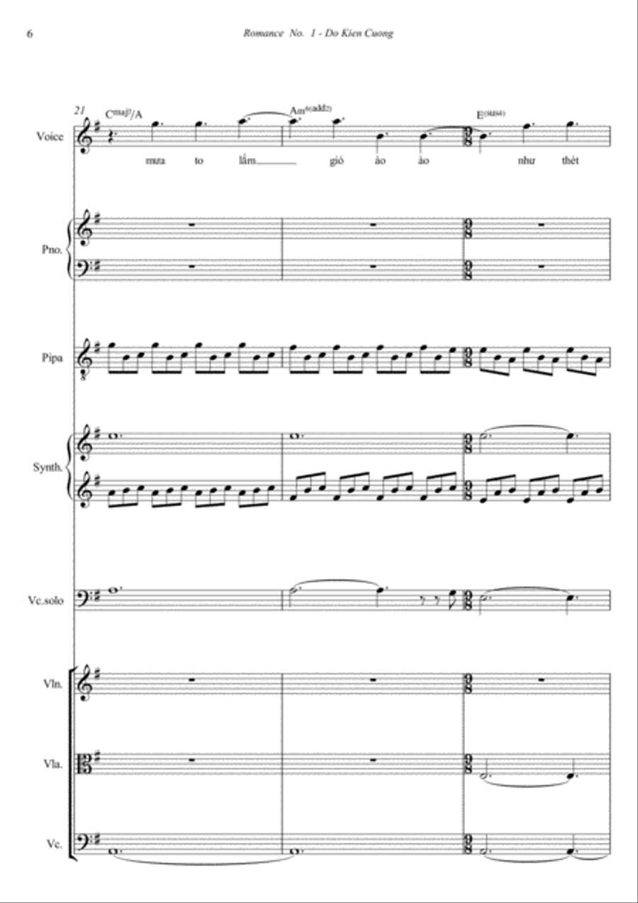 Do Kien Cuong - Romance No.1 Chamber Orchestra scores gallery preview page 6