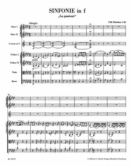 Symphony in F minor Hob. I:49 "La passione"