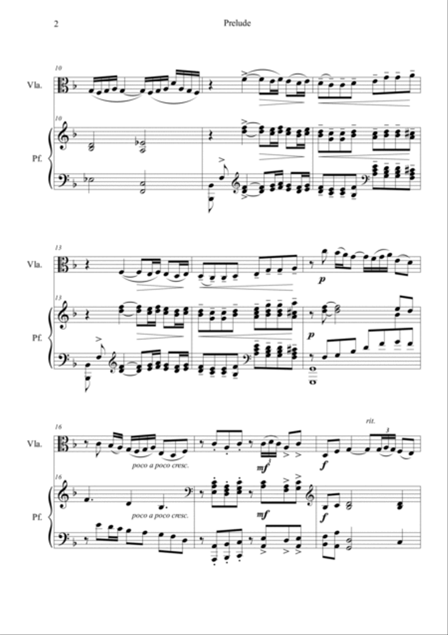 Prelude from Bergamasuqe Suite Viola scores gallery preview page 2