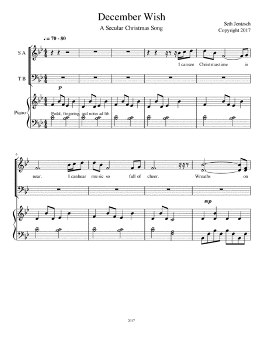 December Wish 4-Part scores gallery preview page 1