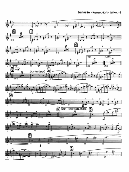 Nightowl Suite, Mvt. 1 - Eb Baritone Saxophone