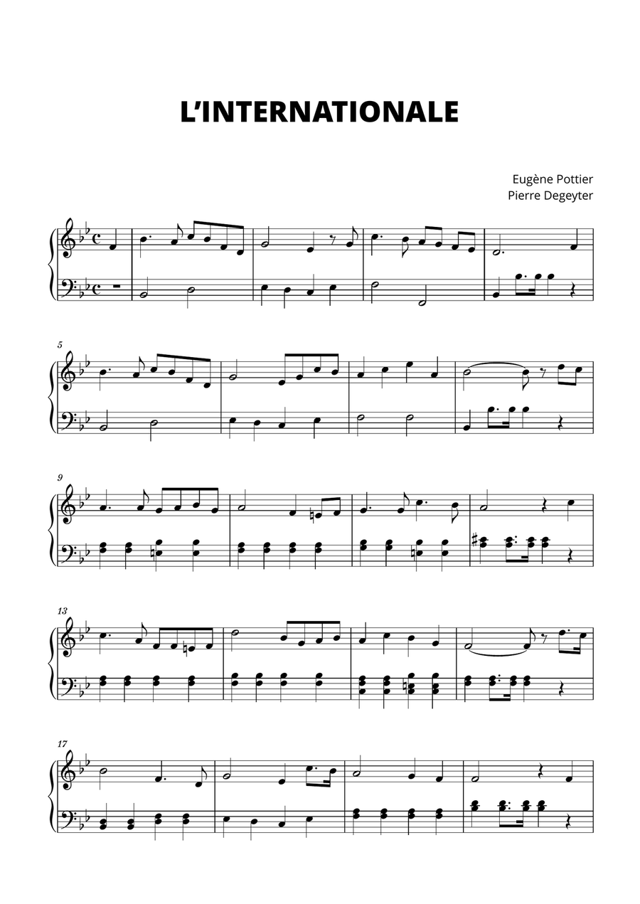 The Internationale - Communist Anthem (L’Internationale) Voice scores gallery preview page 1