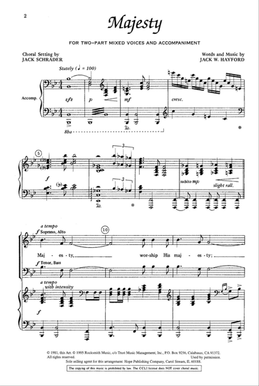 Majesty Majesty 2-Part scores gallery preview page 3