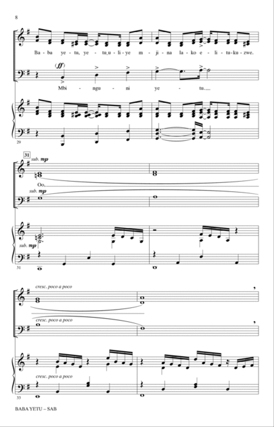 Baba Yetu (from Civilization IV) (arr. Roger Emerson) 3-Part scores gallery preview page 6