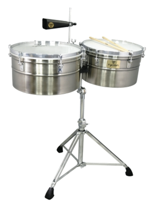 Deep-Shell Brushed Chrome Timbales
