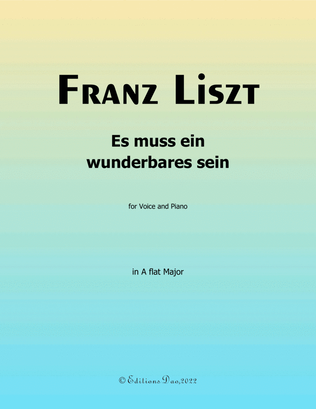 Book cover for Es muss ein wunderbares sein, by Liszt, in A flat Major
