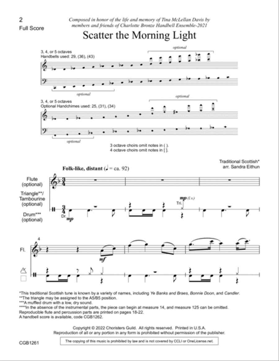 Scatter the Morning Light (Full Score) 5-Octaves scores gallery preview page 2