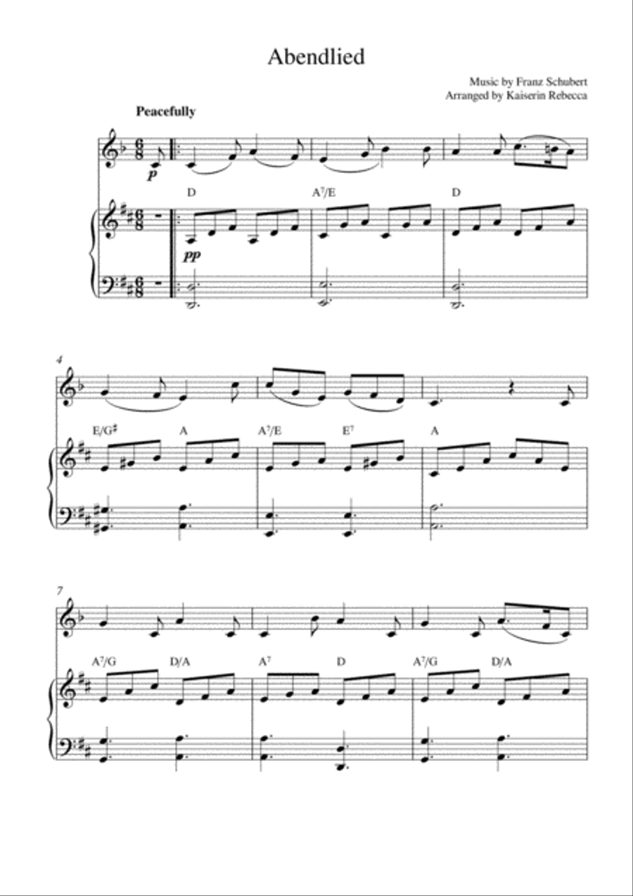Abendlied Clarinet Solo scores gallery preview page 1