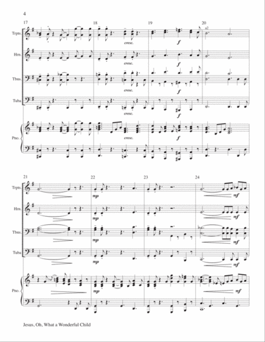 Jesus, Oh, What a Wonderful Child Children's Choir scores gallery preview page 5