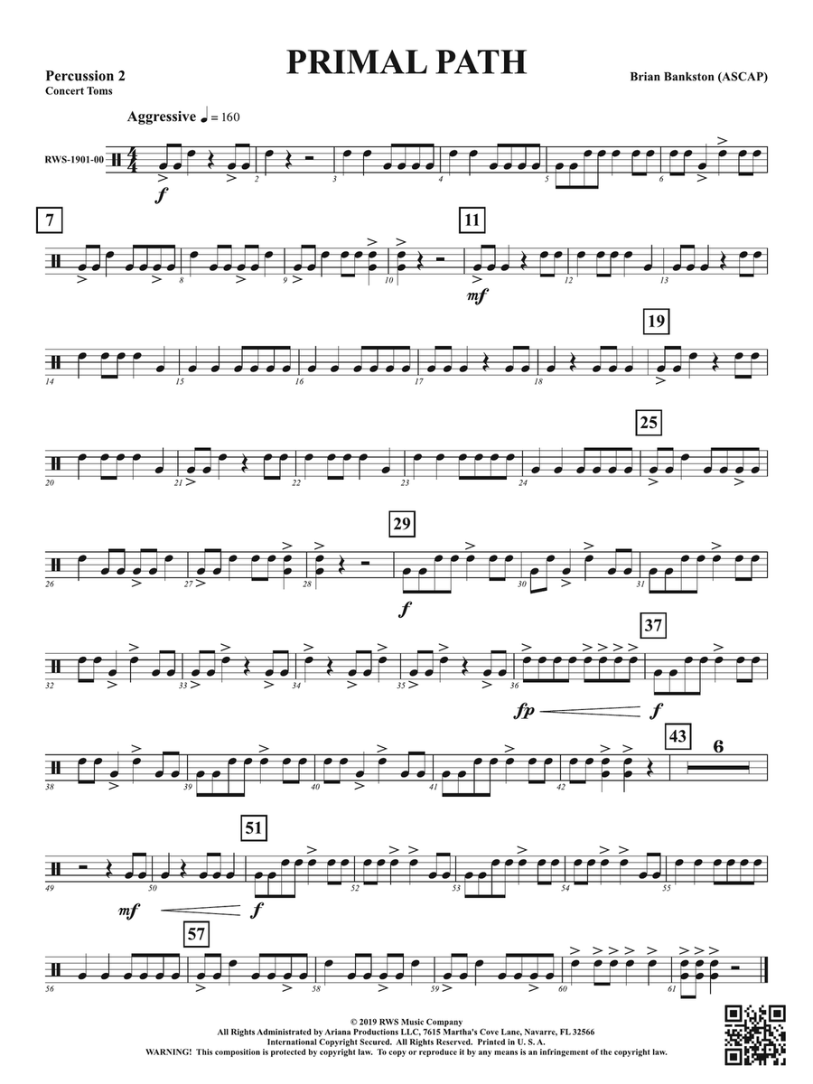 Primal Path: 2nd Percussion Percussion scores gallery preview page 1