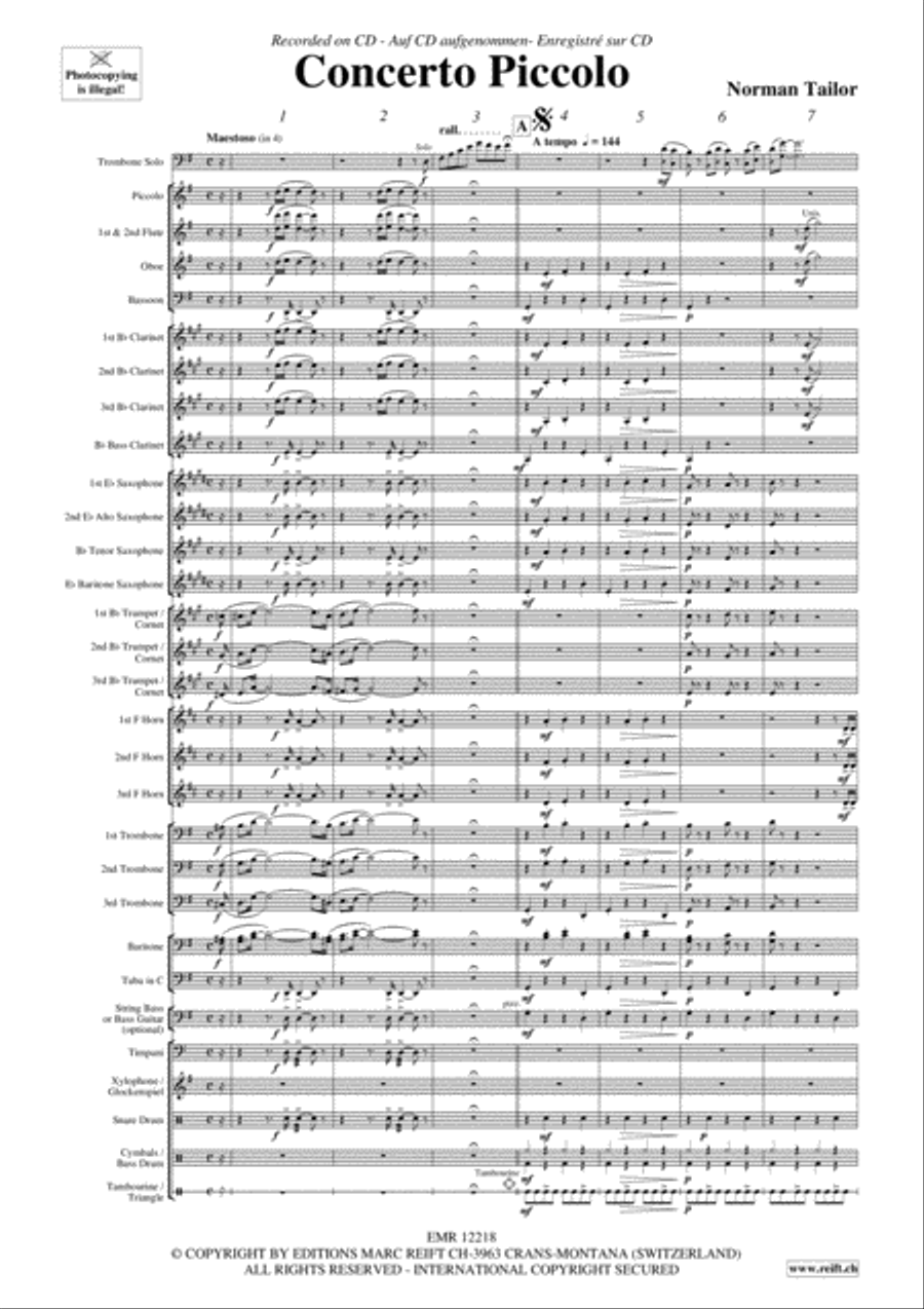 Concerto Piccolo Concerto Piccolo Concert Band scores gallery preview page 4