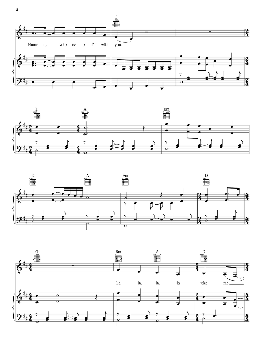 Home Home Acoustic Guitar scores gallery preview page 4
