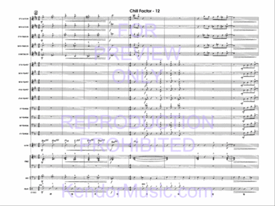 Chill Factor (Full Score) Jazz Ensemble scores gallery preview page 14