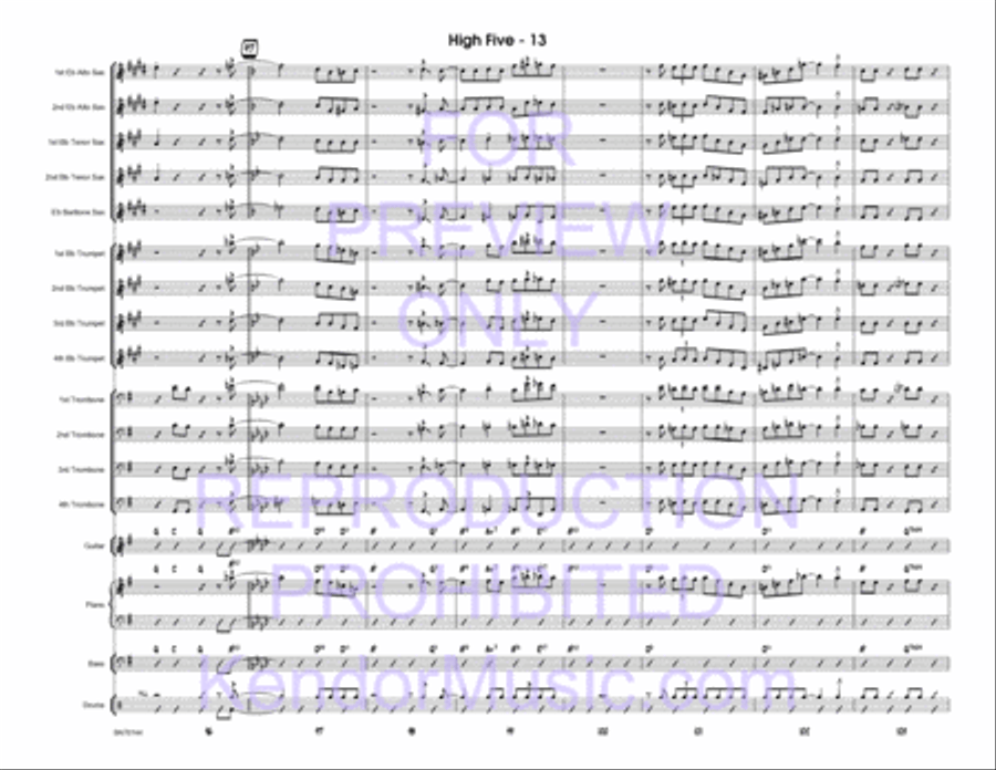 High Five (Full Score) High Five (Full Score) Jazz Ensemble scores gallery preview page 15
