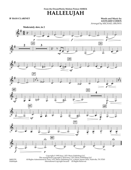 Hallelujah - Bb Bass Clarinet