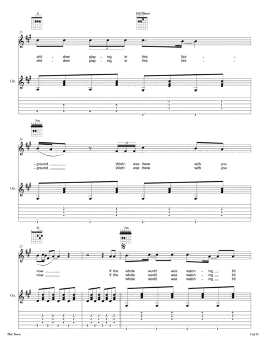 This Town Electric Guitar scores gallery preview page 6