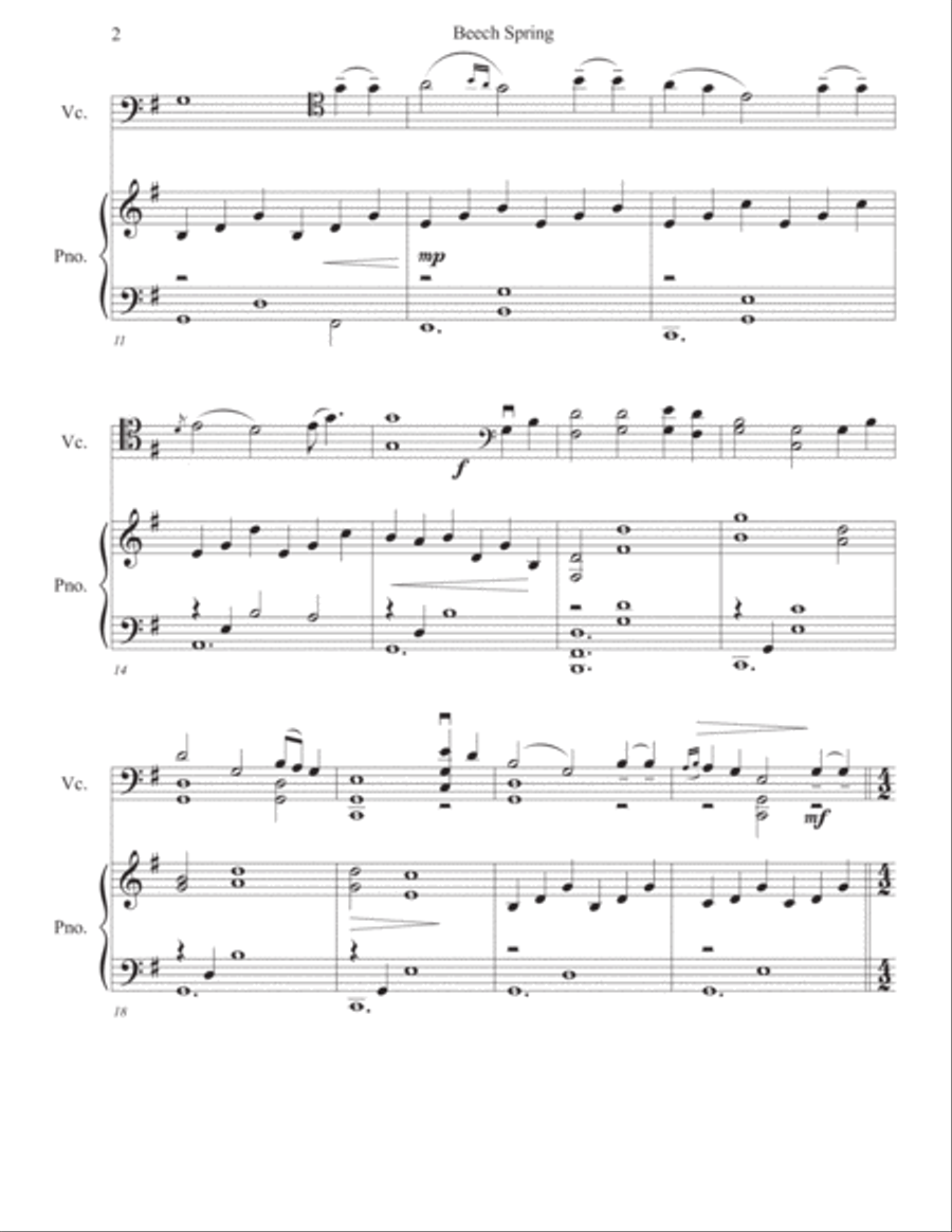 Beech Spring (Cello/Piano) Piano scores gallery preview page 2