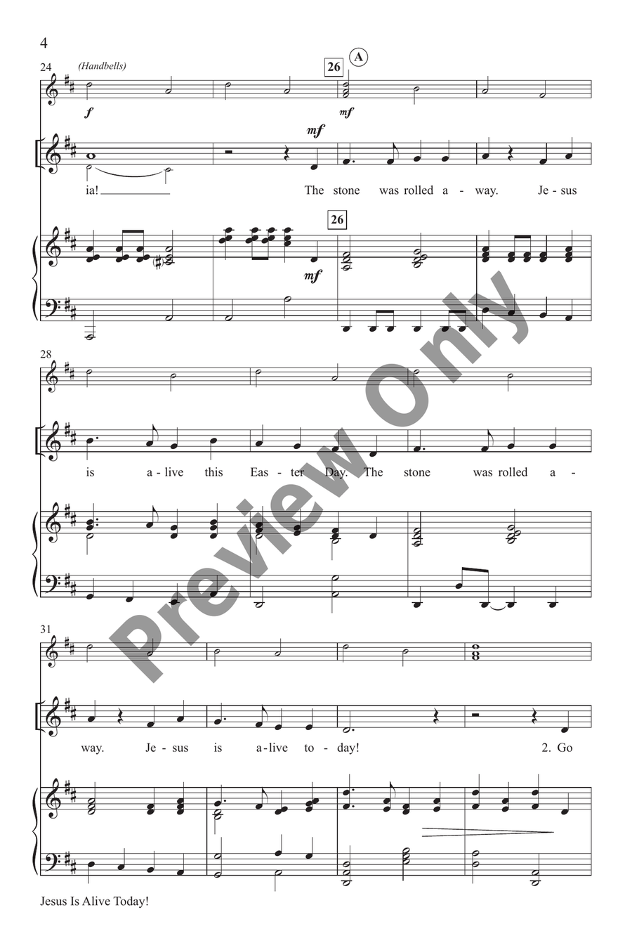 Jesus Is Alive Today! by Becki Slagle Mayo Unison Choir - Sheet Music page 4