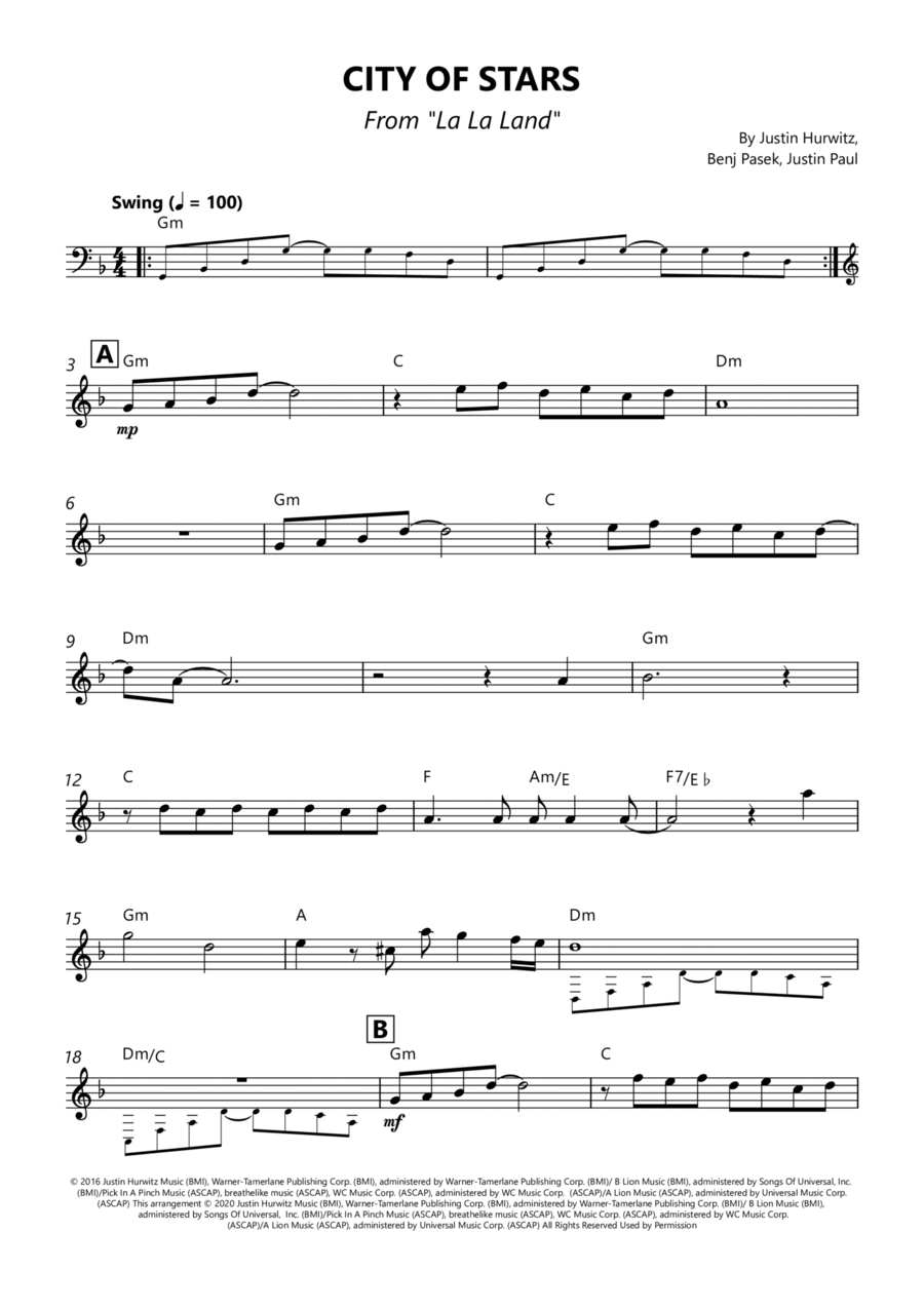 City Of Stars City Of Stars Piano scores gallery preview page 1