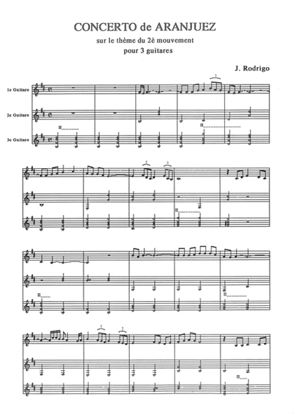 Concerto d'aranjuez 2nd movement arrangement for 3 guitars or other instruments