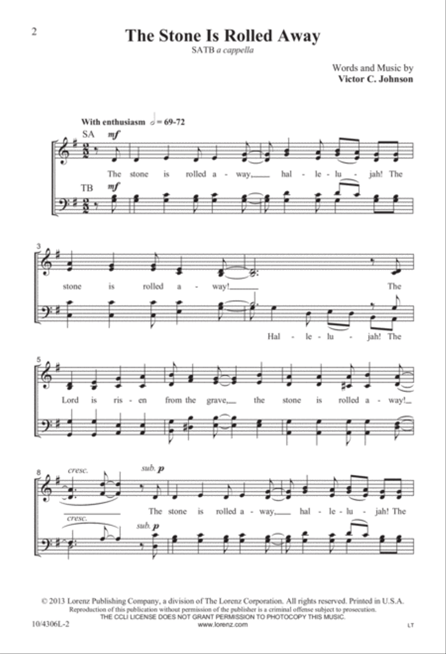 The Stone Is Rolled Away The Stone Is Rolled Away 4-Part scores gallery preview page 2