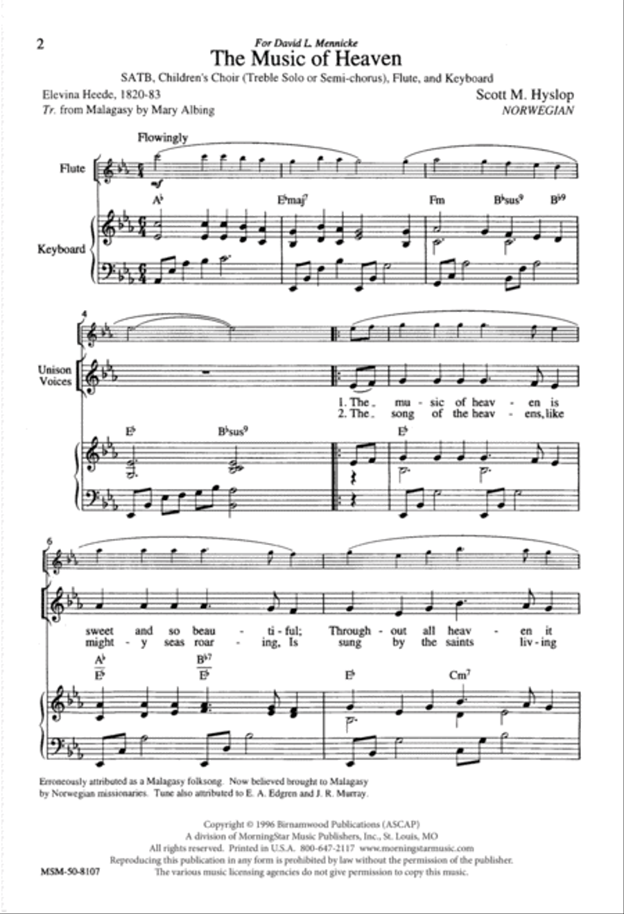 The Music of Heaven The Music of Heaven 4-Part scores gallery preview page 2