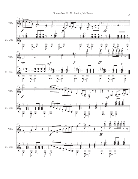 Duo Sonata No. 11 for Guitar and Soloist "No Justice, No Peace" image number null