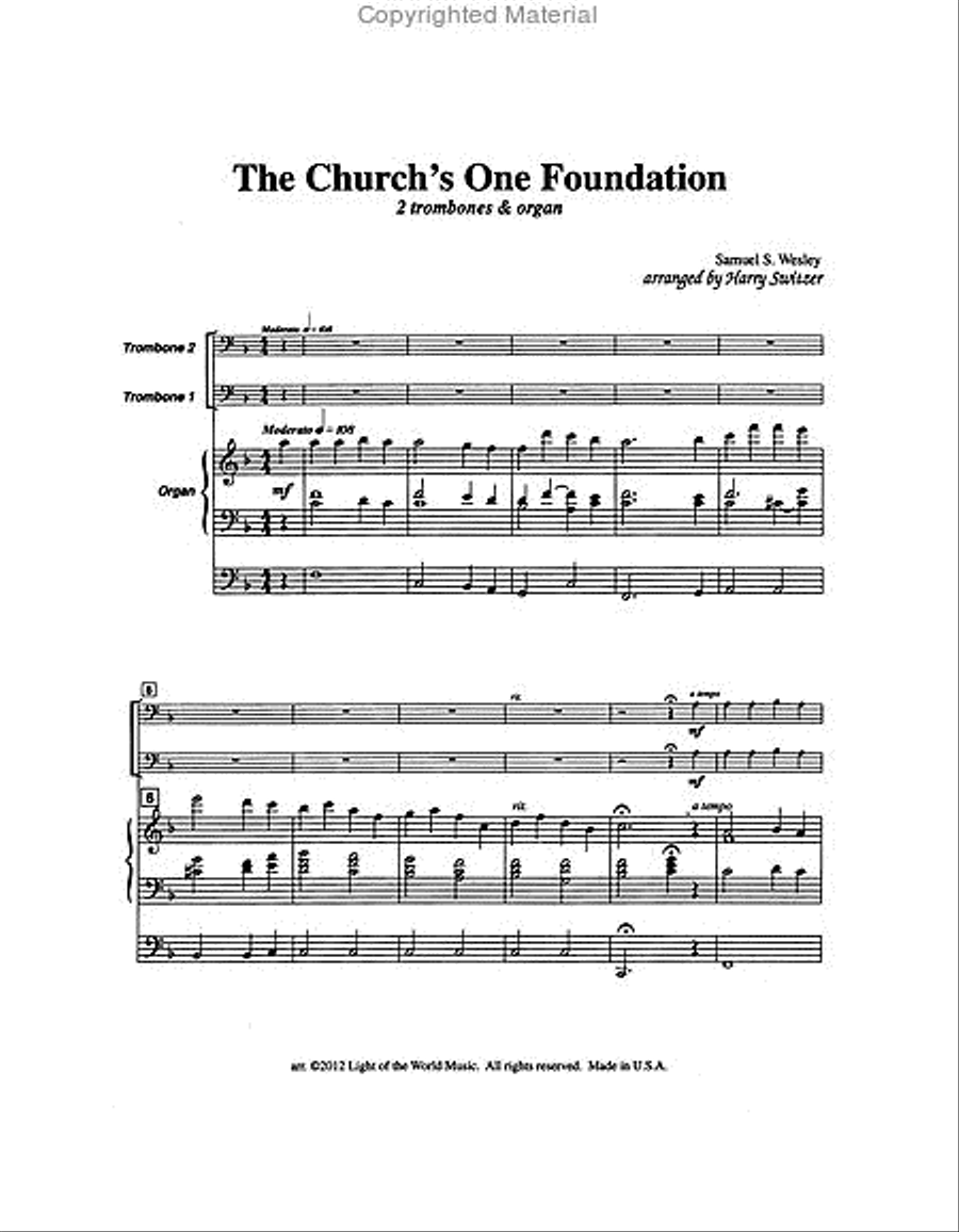 The Church's One Foundation Brass Duet scores gallery preview page 2