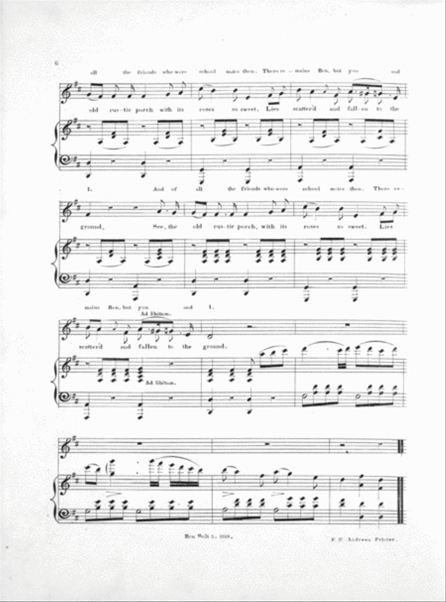 (1) Ben Bolt, or, Ah! Don't You Remember. (2) Chant Favori De Kneass Varie Pour le Piano Voice scores gallery preview page 5