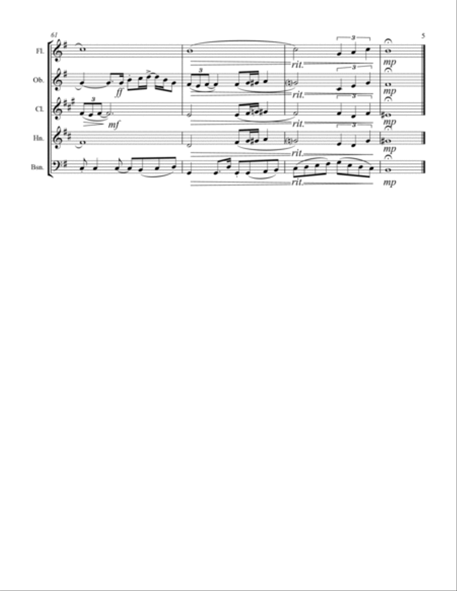 We've Only Just Begun Woodwind Quintet scores gallery preview page 6