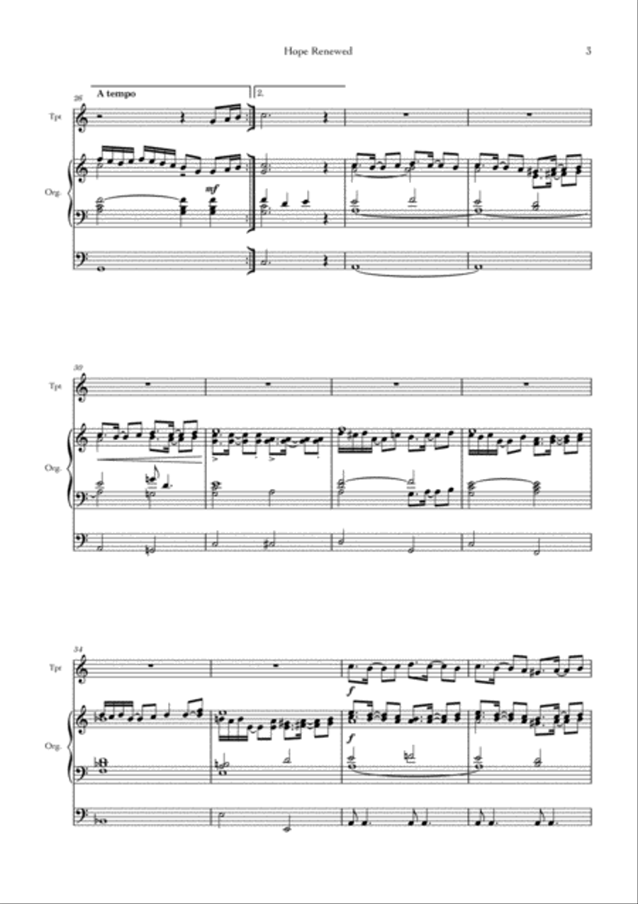 Hope Renewed (Version for Trumpet and Organ) Trumpet Duet scores gallery preview page 3
