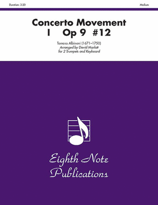 Book cover for Concerto Movement I, Op 9 #12