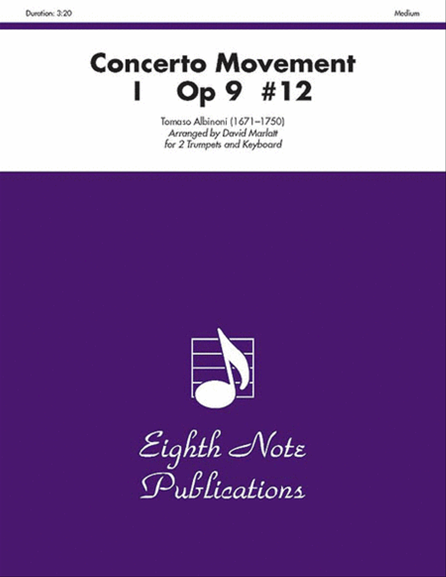 Book cover for Concerto Movement I, Op 9 #12