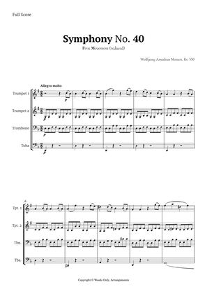 Book cover for Symphony No. 40 by Mozart for Brass Quartet