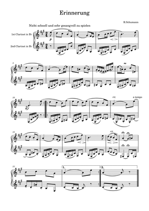 R.Schumann: Erinnerung for two clarinets