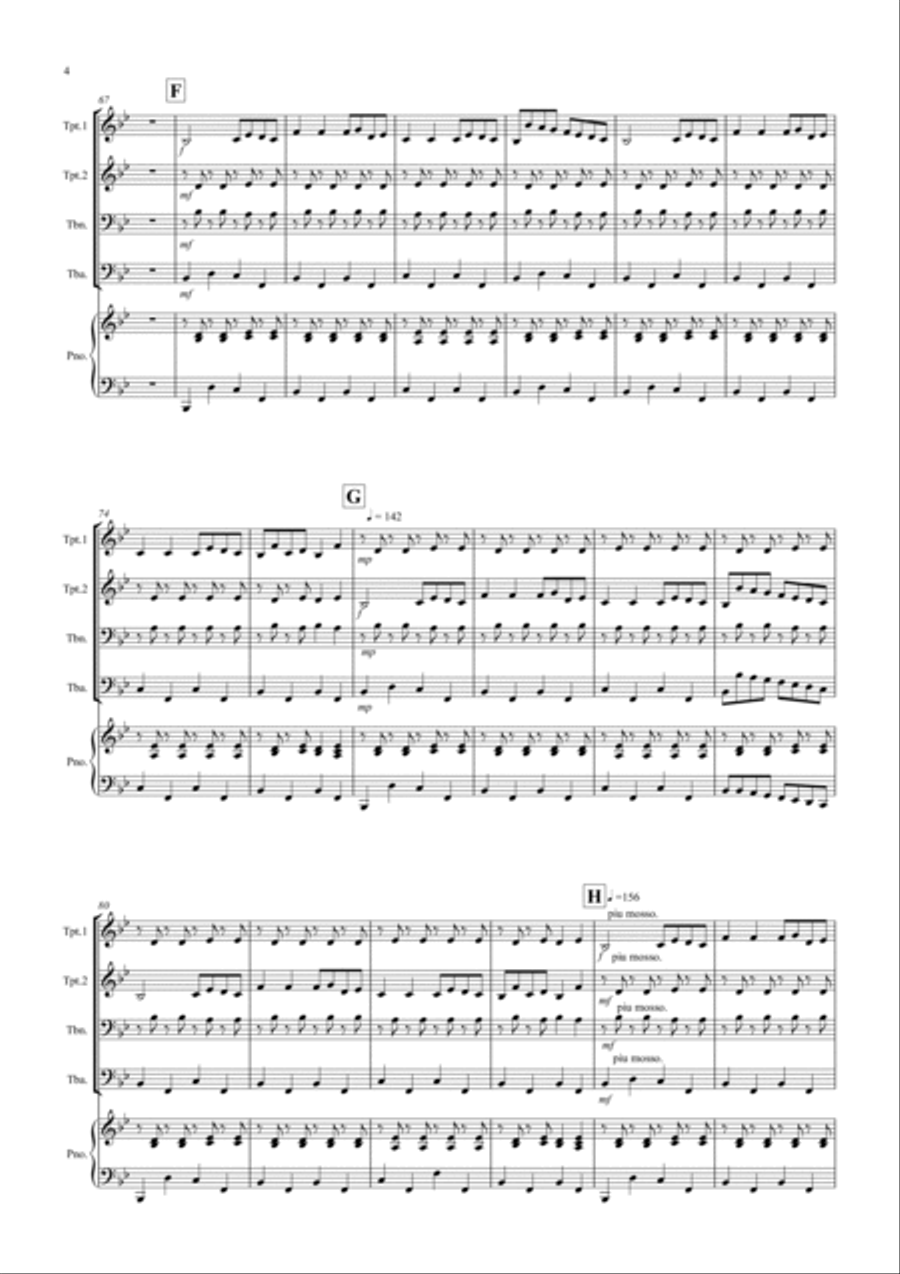 2 Classical Favourites for Brass Quartet (volume two) Brass Quartet scores gallery preview page 4