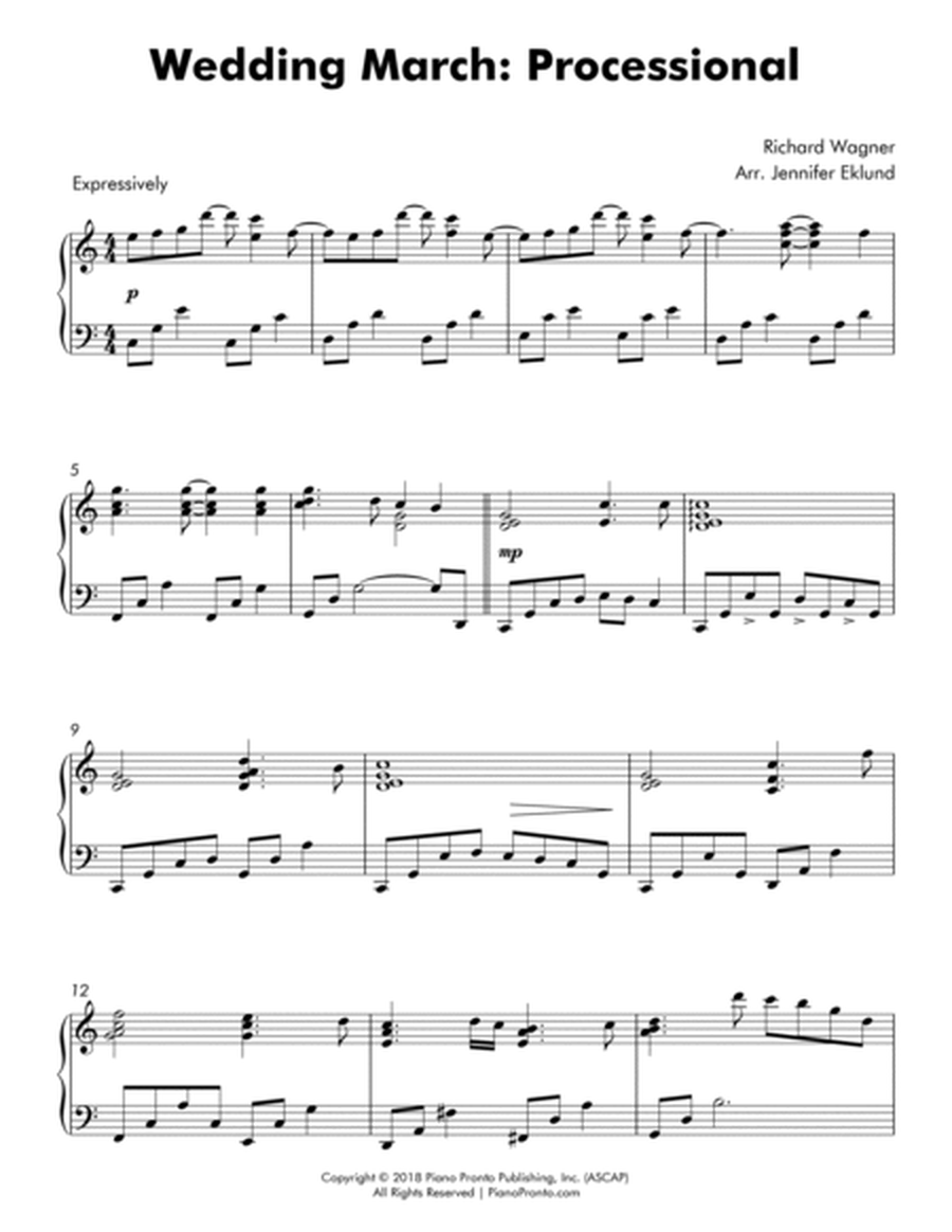 Wedding March Processional (Intermediate Lyrical Piano) image number null