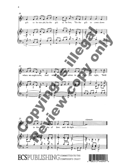 Simple Gifts (Choral Score)