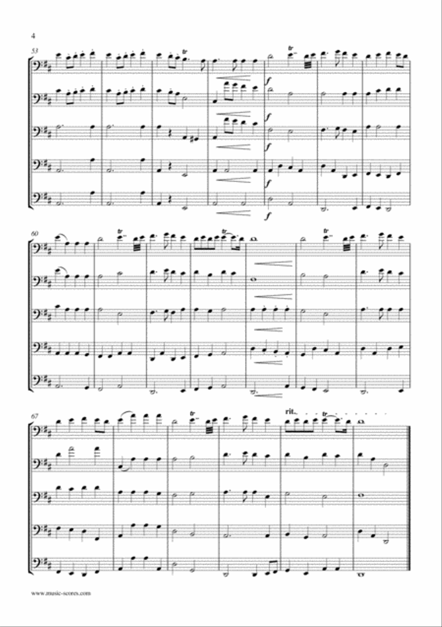 Clarke: Trumpet Voluntary, or Prince of Denmark's March: Bassoon Quintet Woodwind Quintet scores gallery preview page 4