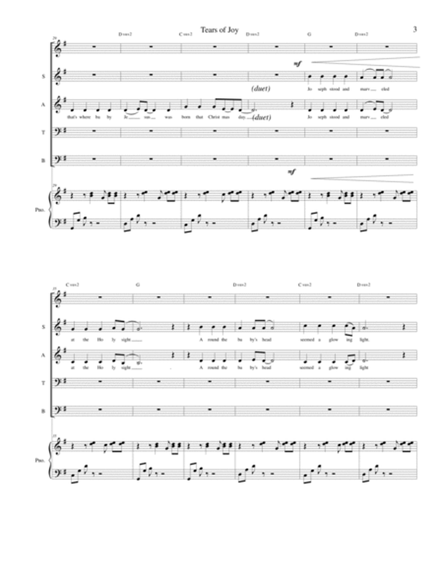 Tears of Joy (Christmas Song) SATB, cello, and flute with piano image number null